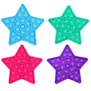 2 Pc Fidget Pop Push Toy Star Bubble Sensory Special Needs Kids Silent Autism