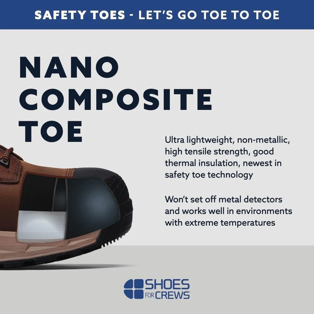 ACE Work Boots Rainier, Women's 6" Nano Composite Toe (NCT), Slip Resistant, Water Resistant Black Boots