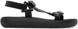 Ancient Greek Sandals Black Poria Sandals