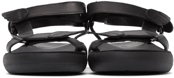 Ancient Greek Sandals Black Poria Sandals