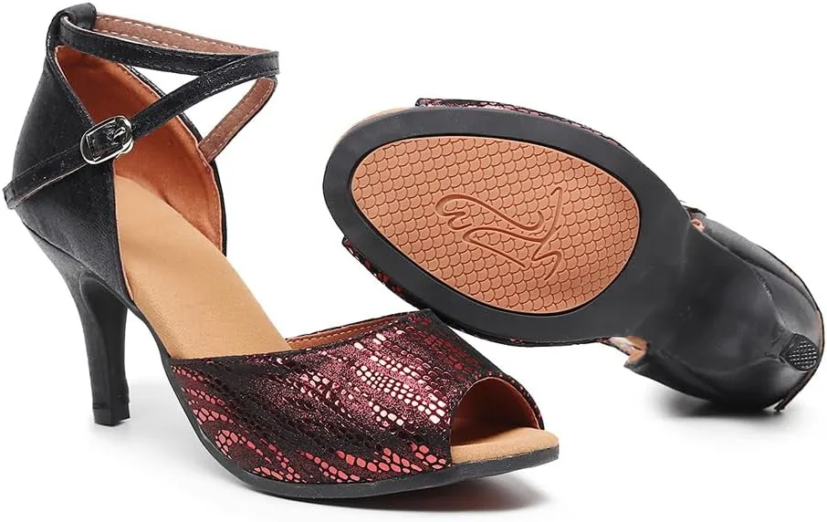 AOQUNFS Women Latin Dance Shoes Ballroom Salsa Practice Performance Dancing Shoes,113