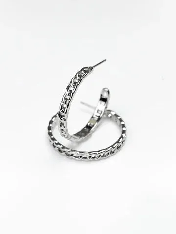 ARLO MEDIUM SILVER HOOPS