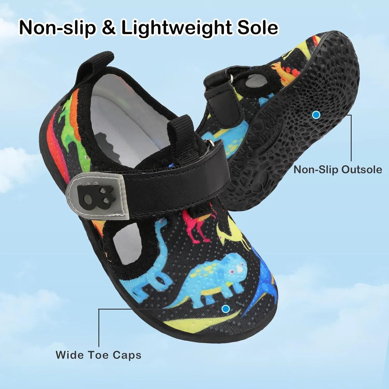 Besroad Toddler Water Shoes Boys Girls Swim Aqua Shoes Breathable Quick Dry Barefoot Sandals for Beach Swimming Pool