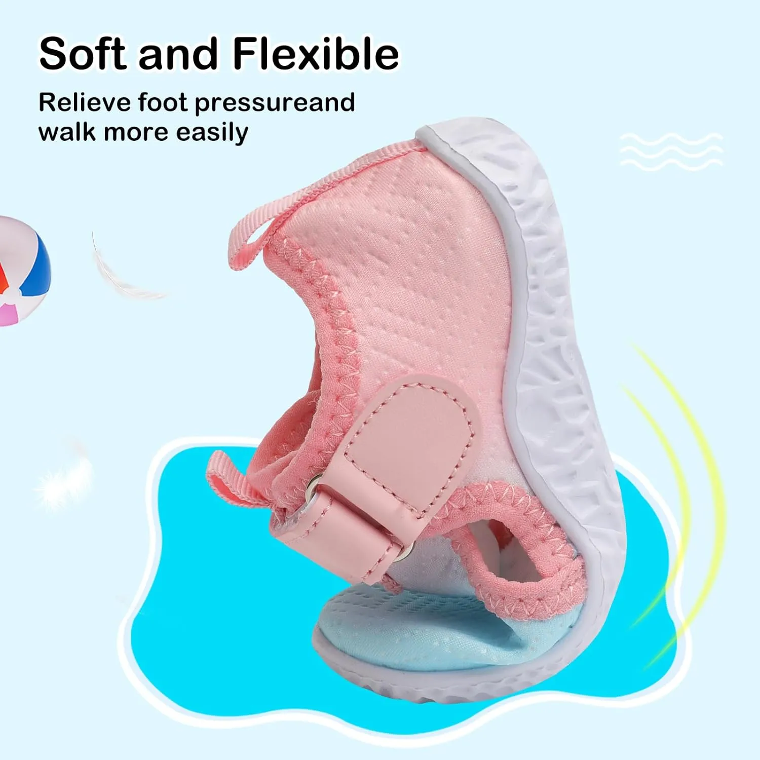 Besroad Toddler Water Shoes Boys Girls Swim Aqua Shoes Breathable Quick Dry Barefoot Sandals for Beach Swimming Pool