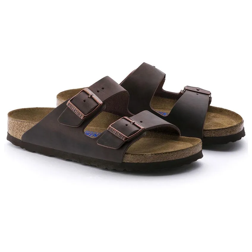 Birkenstock Unisex Arizona Soft Footbed Oiled Leather Sandal - Habana