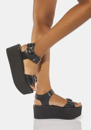 Black Chase Platform Sandals