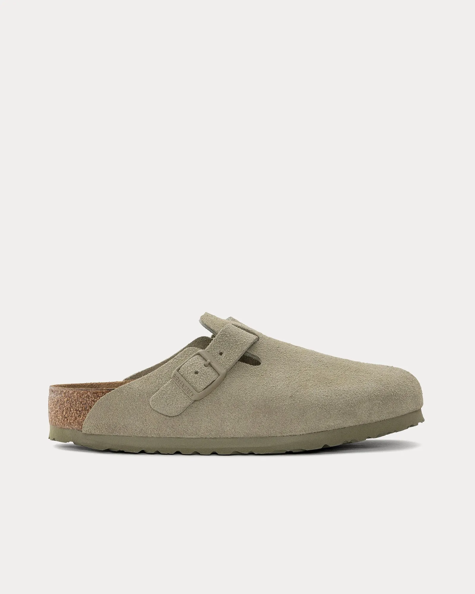 Boston Suede Leather Faded Khaki Clogs