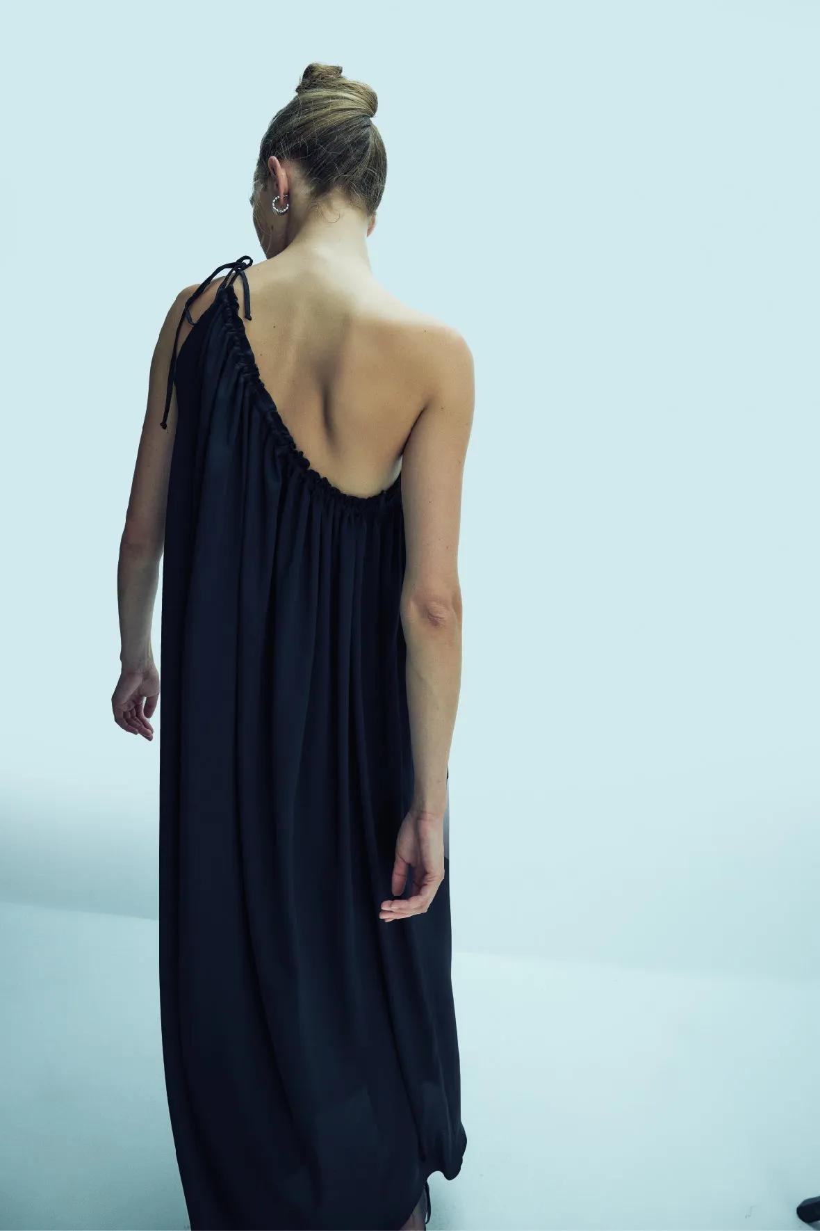 Chrissy One-Shoulder Dress in Black