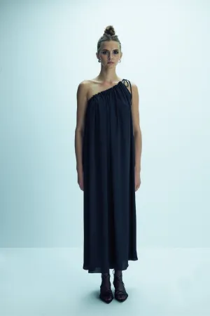 Chrissy One-Shoulder Dress in Black