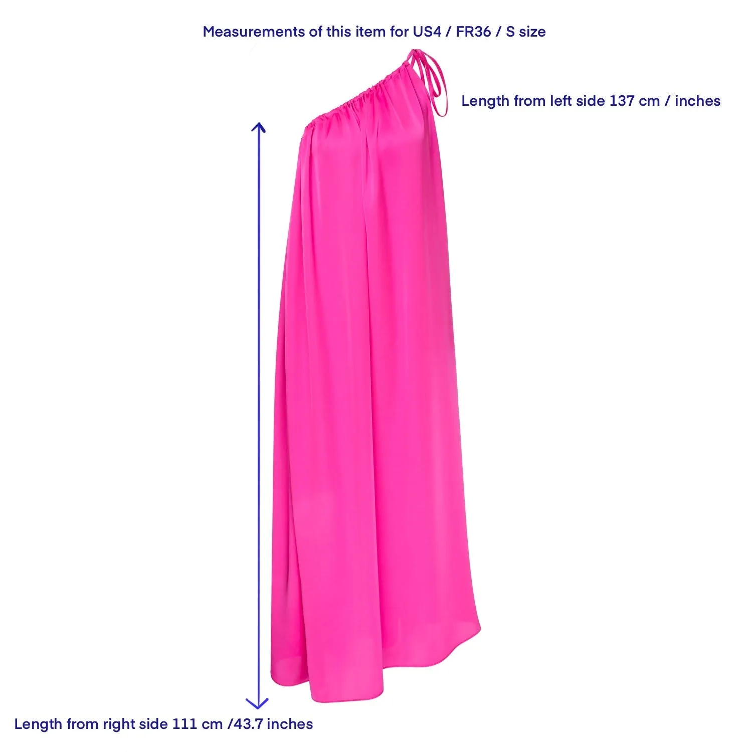 Chrissy One Shoulder Satin Maxi Dress in Pink