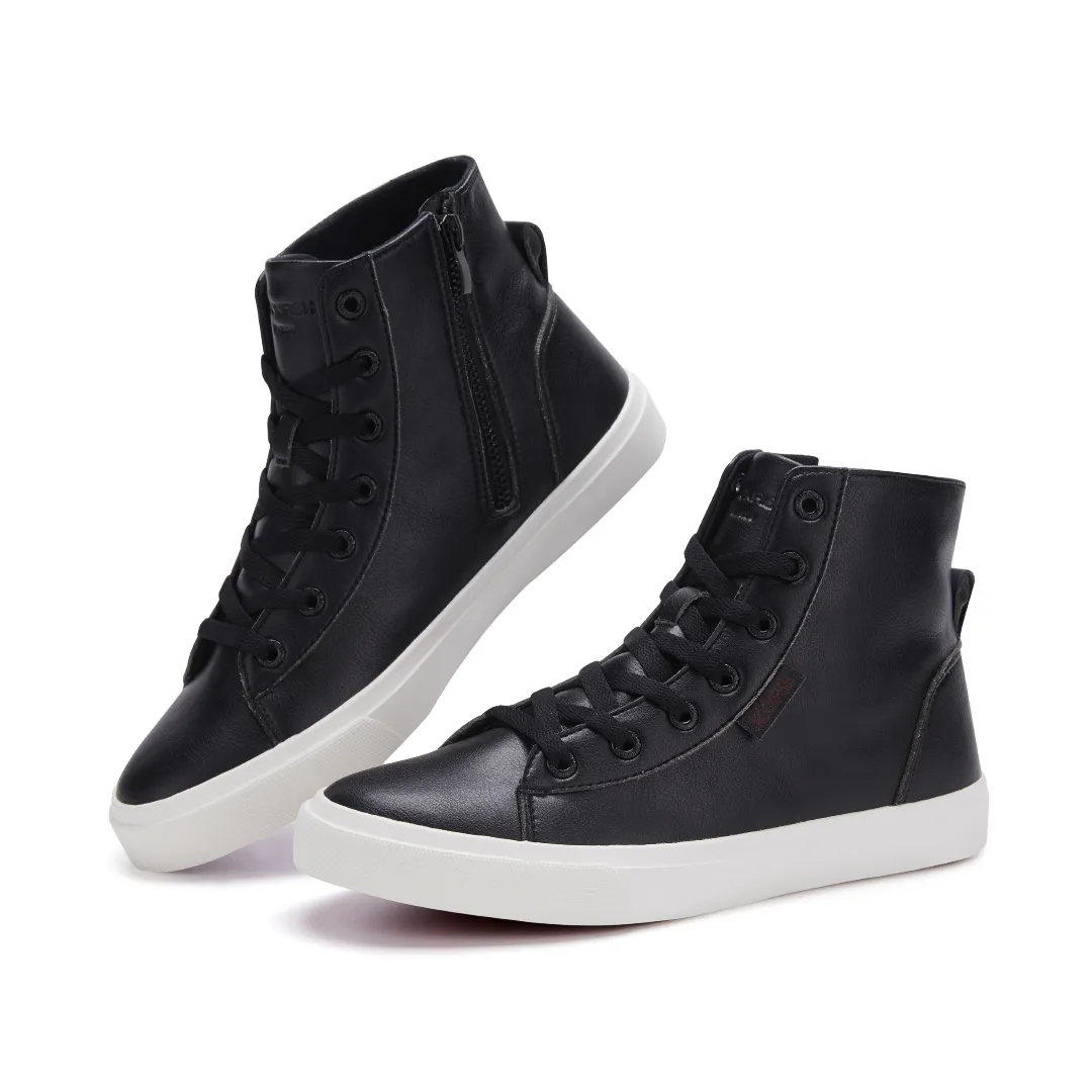 Classic 775 Ladies High-Top Sneakers, lace up with full zip, microfibre faux leather sneaker for women