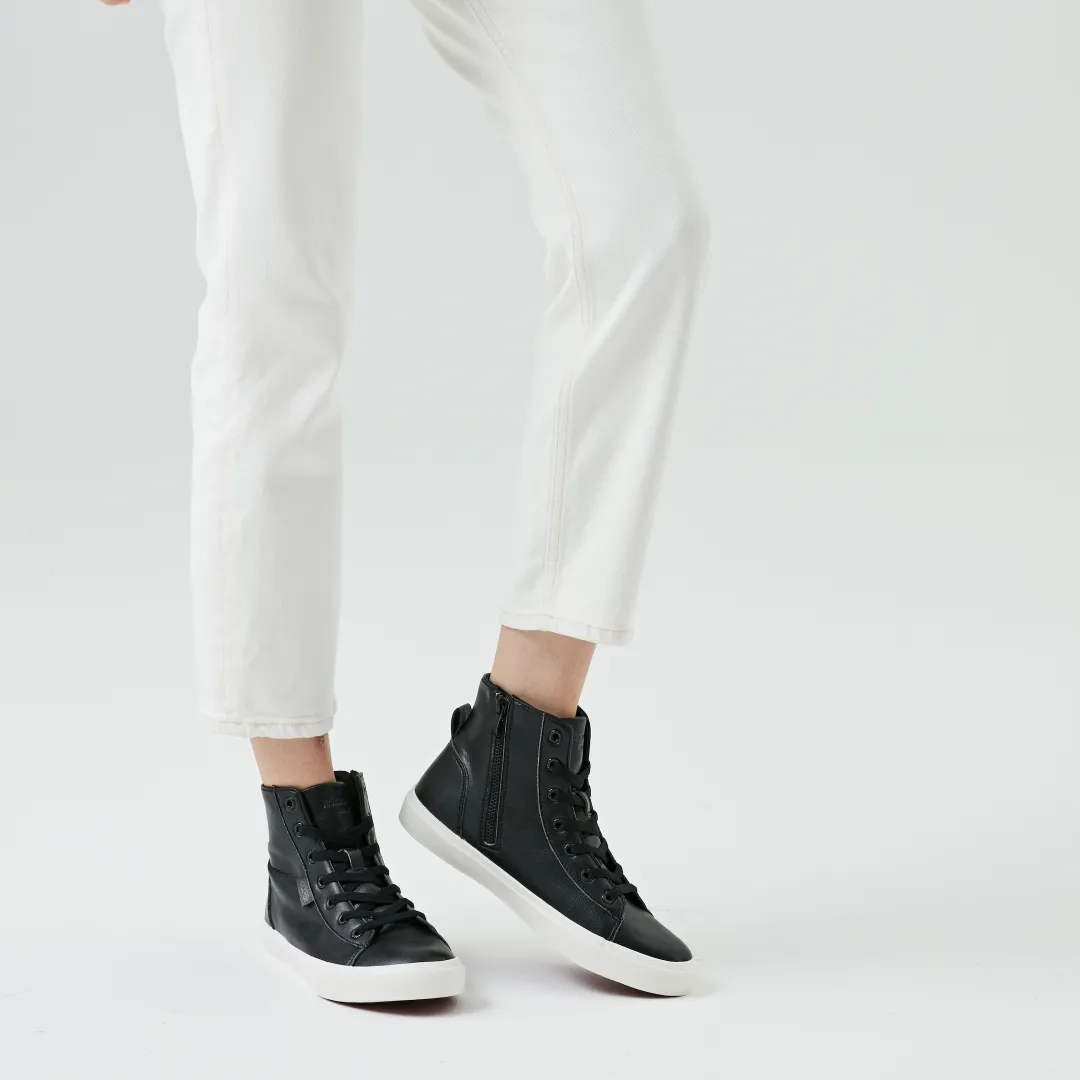 Classic 775 Ladies High-Top Sneakers, lace up with full zip, microfibre faux leather sneaker for women
