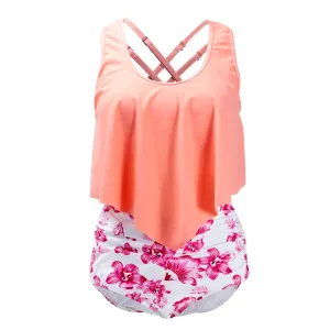 Cross Back Summer Swimsuit  Stylish and Comfortable 2-Piece Swimwear