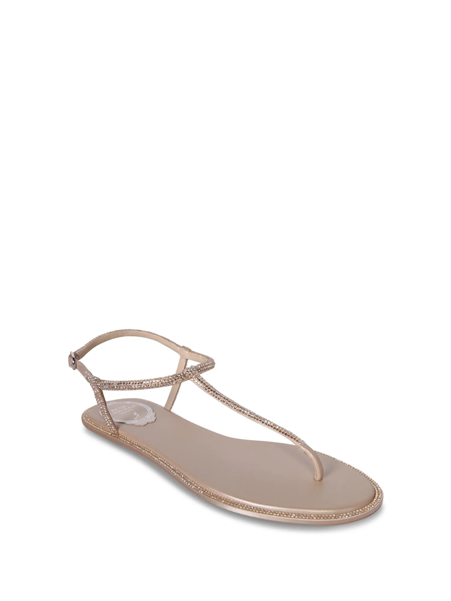 Diana Strass Beige Flat Sandals