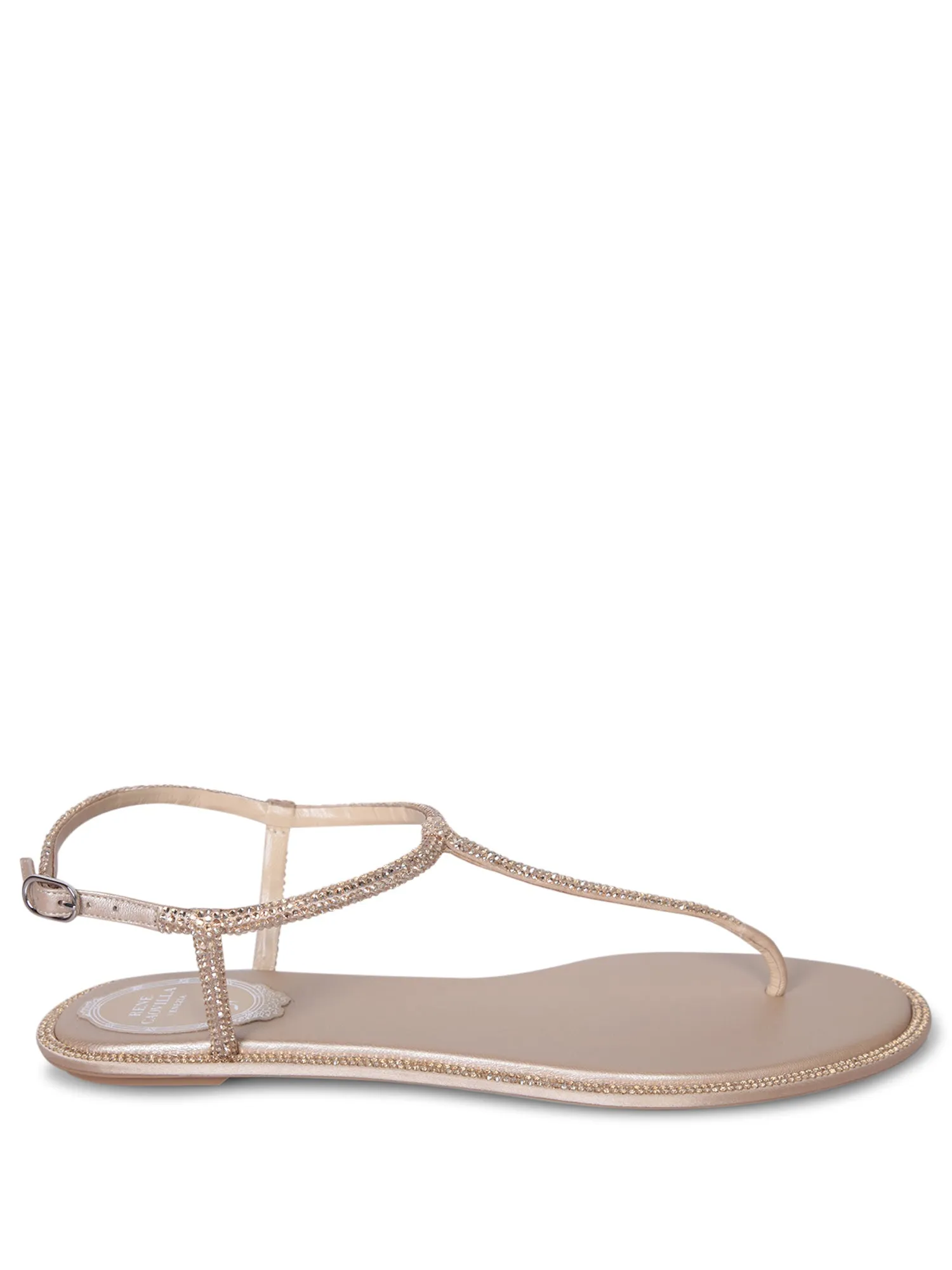 Diana Strass Beige Flat Sandals