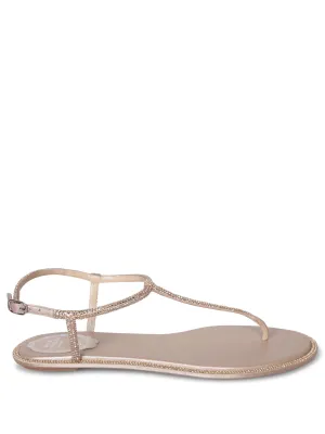 Diana Strass Beige Flat Sandals