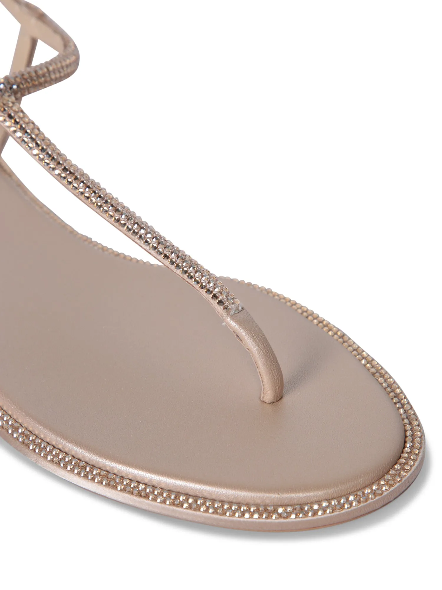 Diana Strass Beige Flat Sandals
