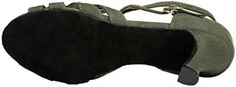 DKZSYIM Women's Suede Latin Salsa Dance Shoes Ballroom Performance Shoes, Model YCL343