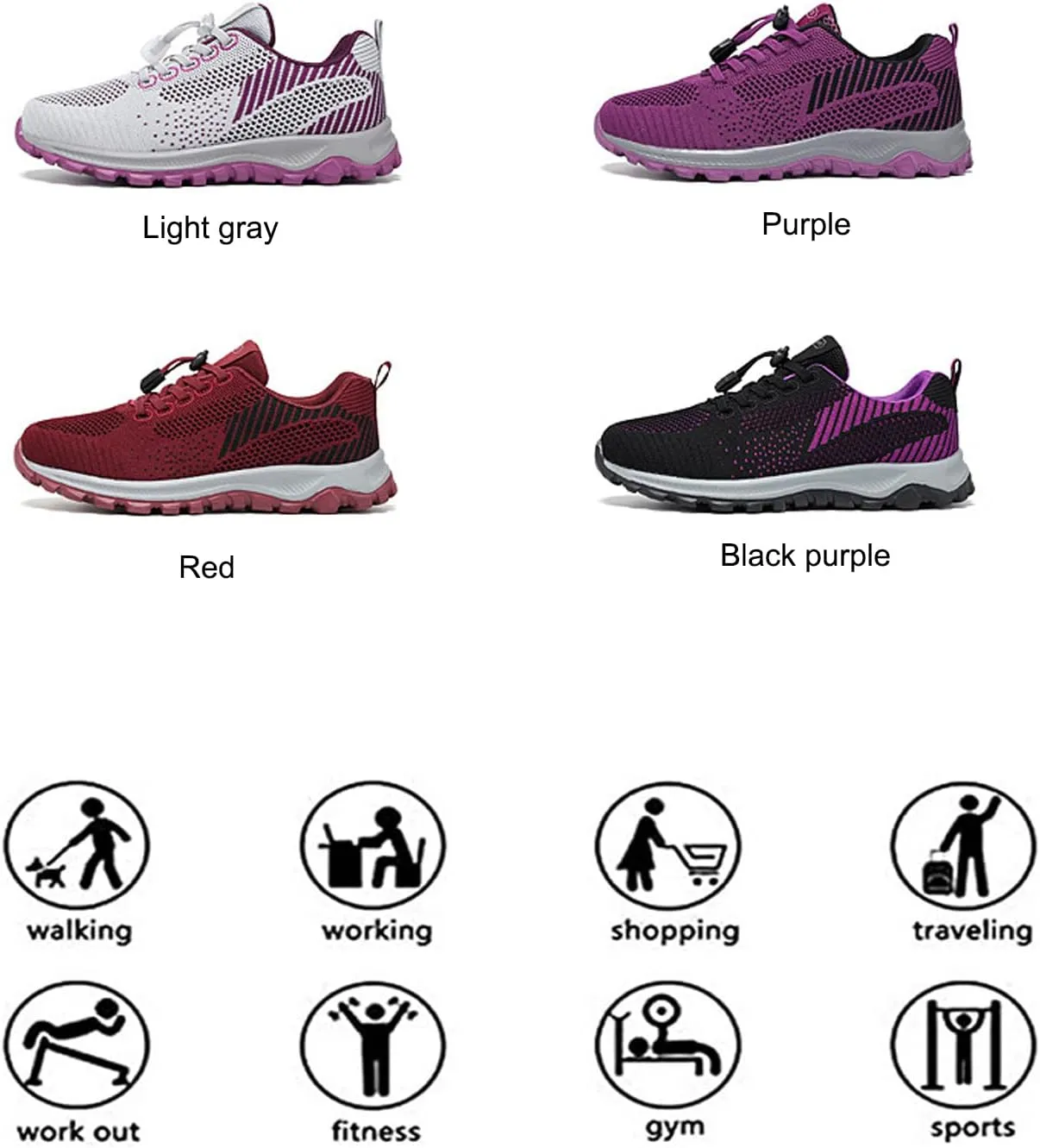 EFTCAL Women's Mesh Breathable Running Shoes,Cushioning Lightweight Non-Slip Fashion Sneakers Workout Jogging Tennis Outdoor Travel Casual Shoes