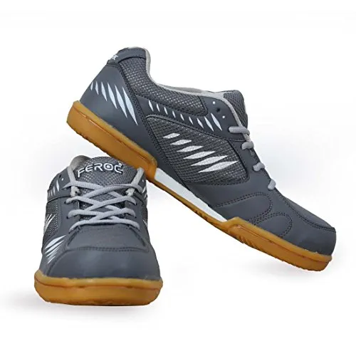 FEROC Men's Yellow, Grey Badminton Shoes - 8