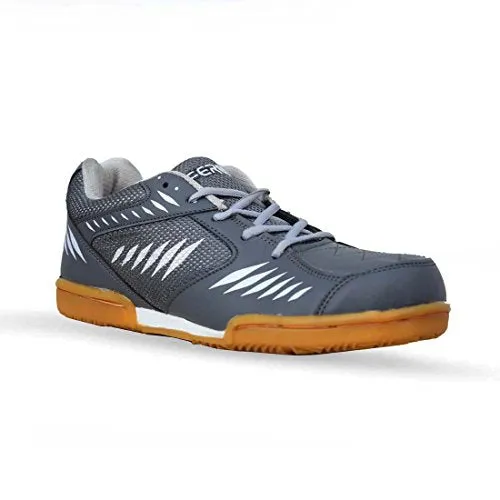 FEROC Men's Yellow, Grey Badminton Shoes - 8