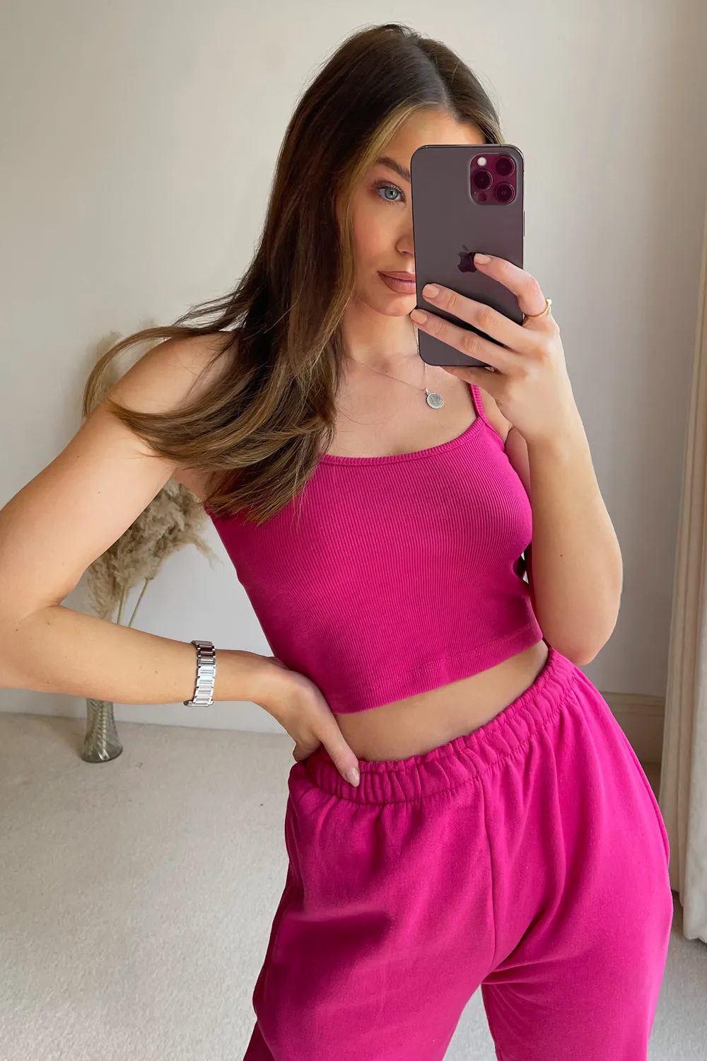 Gabriella Hot Pink Oversized Comfy Joggers