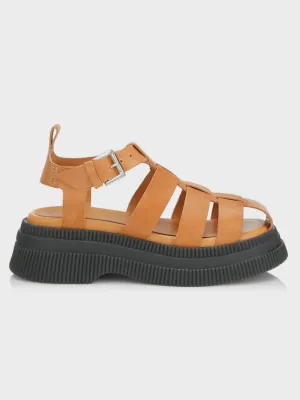 GANNI S1762 Creepers Sandals in Tannin