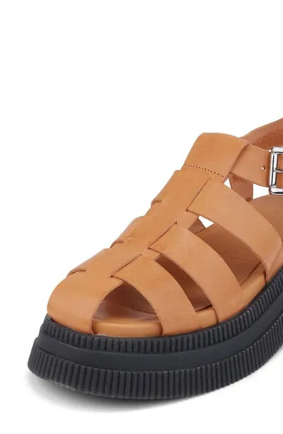 GANNI S1762 Creepers Sandals in Tannin