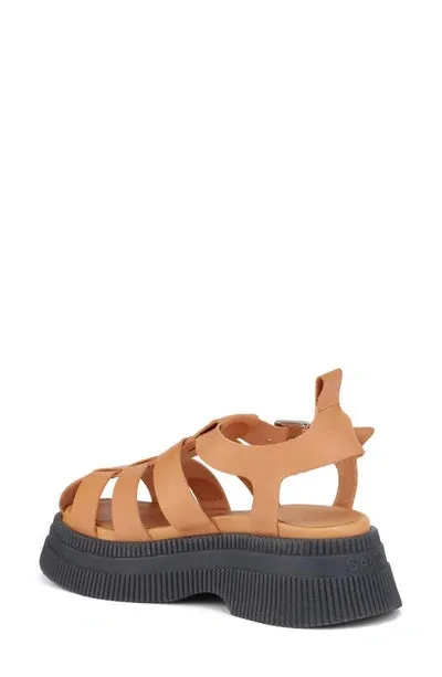 GANNI S1762 Creepers Sandals in Tannin