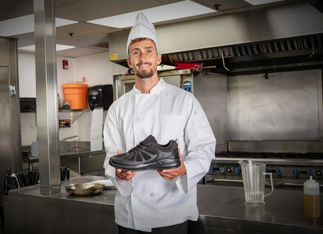GEERX Alan Food Service Shoes Slip Resistant Shoes Men Nursing Kitchen Chef Shoes Non-Slip Work Safety Sneakers Zapatilla Trabajo Antideslizante
