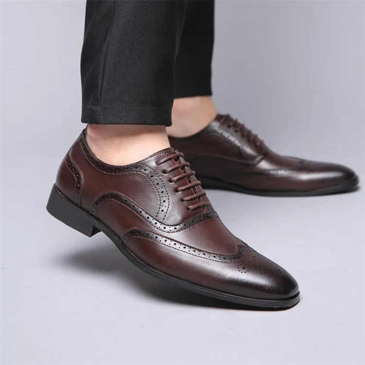 Genuine Leather Mens Casual Dress Shoes