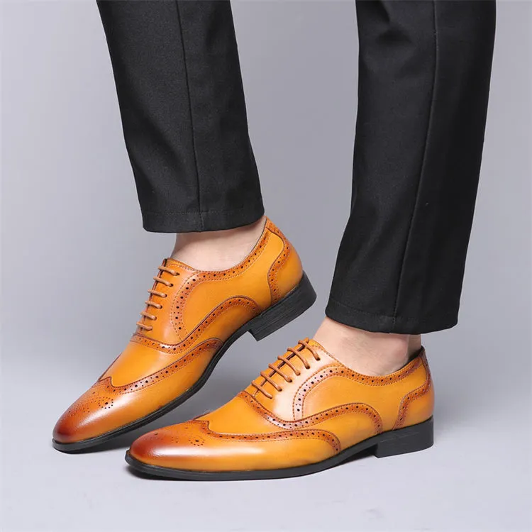 Genuine Leather Mens Casual Dress Shoes