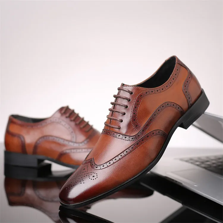 Genuine Leather Mens Casual Dress Shoes