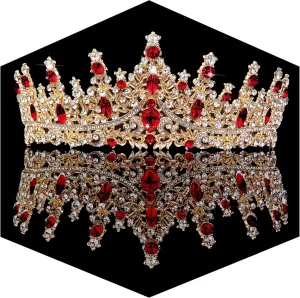 Gold Crown for Women Crystal Princess Tiaras Rhinestone Queen Headband Wedding Bridal Hair Accessories Birthday Prom Pageant Party Coming of Age Ceremony Photo Props