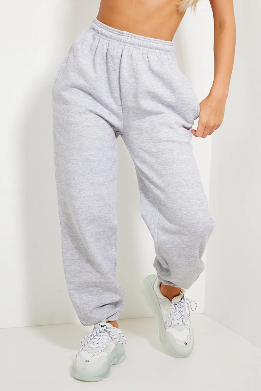 Grey Oversized Casual Joggers
