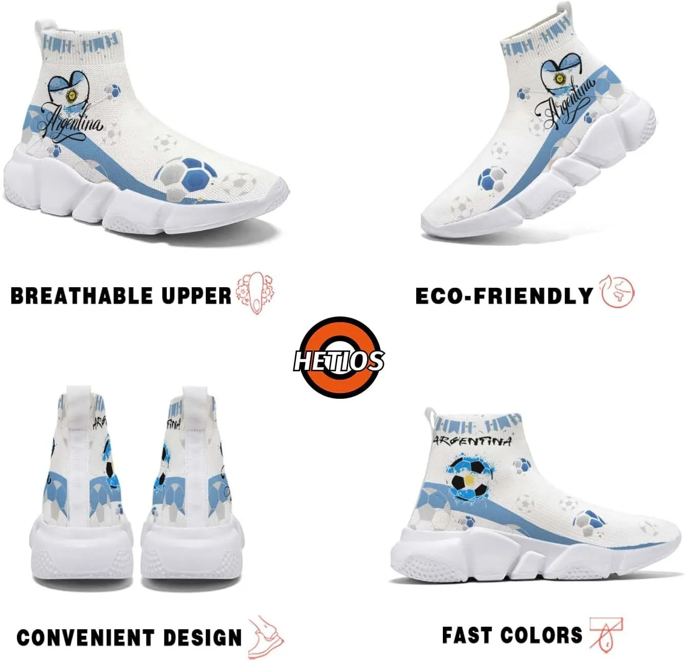 Hetios World Cup Painted Shoes Men's Sneakers Commemorative Running Shoes