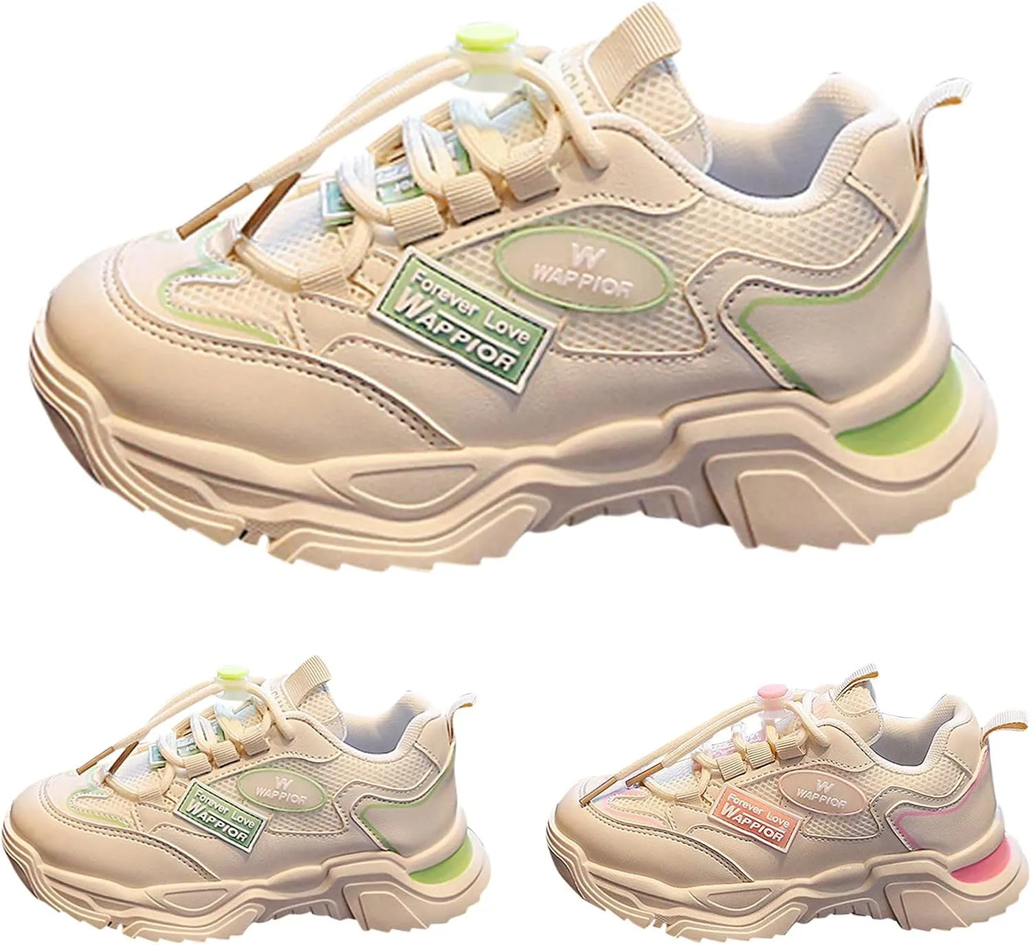 IWIHMIV Boys Lightweight Non Slip Running Shoes Kid Girls Athletic Tennis Shoe Breathable Lightweight Slip on Sports Shoes