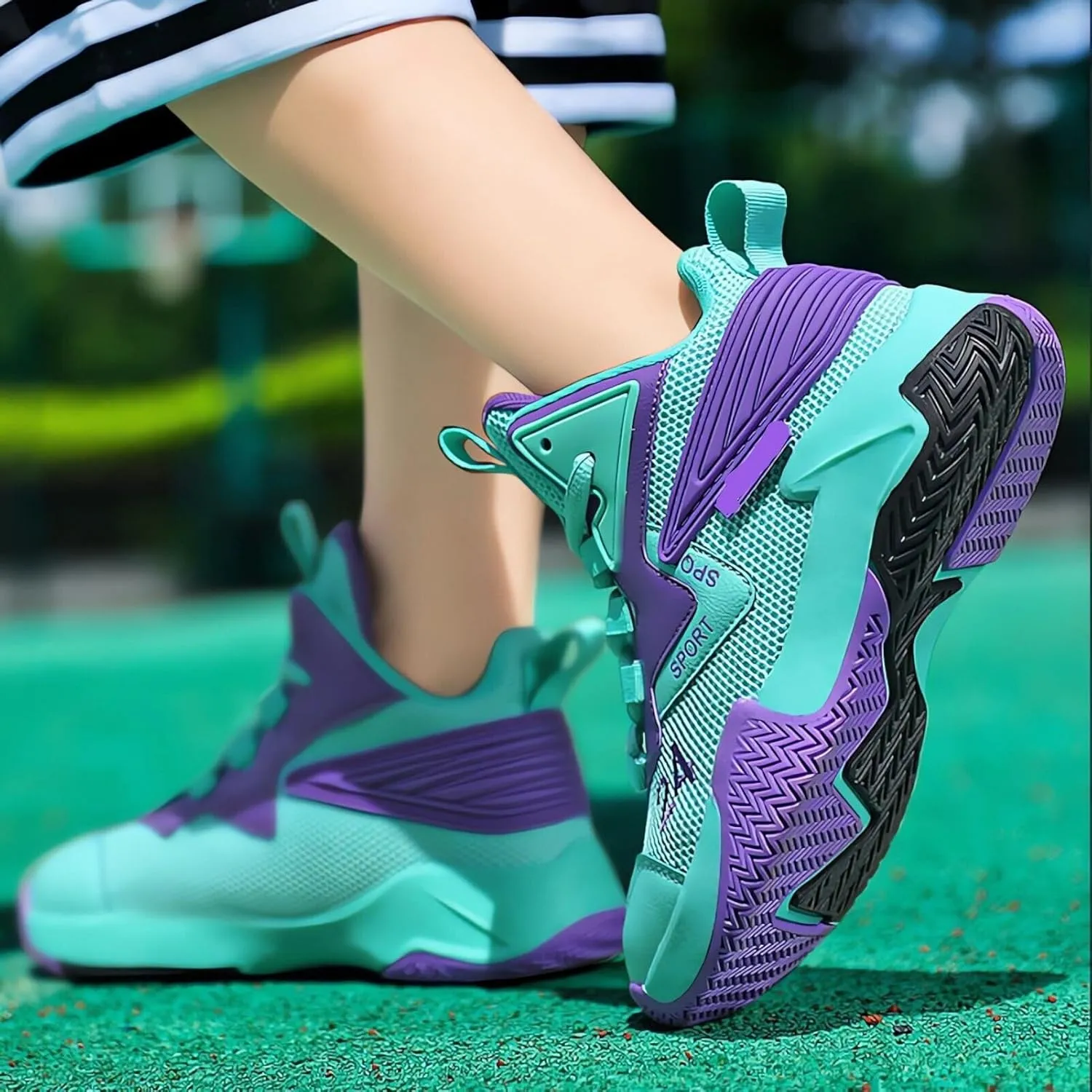 Kids Boys Basketball Shoes Lightweight Casual Sneakers Athletic Tennis Running Walking Shoe