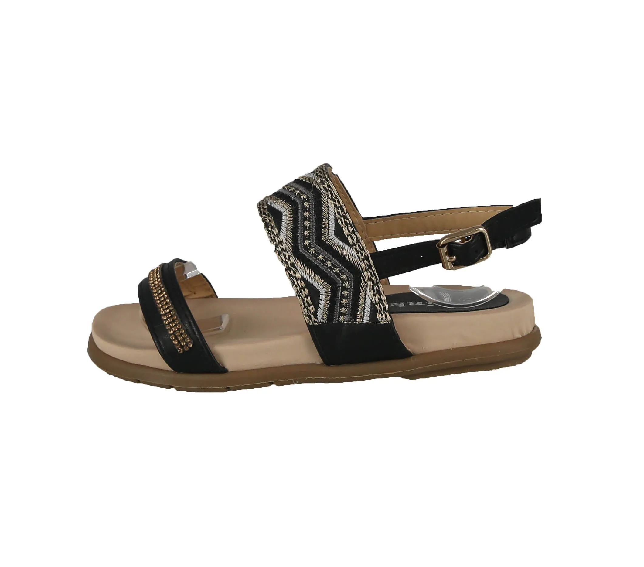 KID'S SHOES BLACK PU LEATHER SANDALS ANYA-9K
