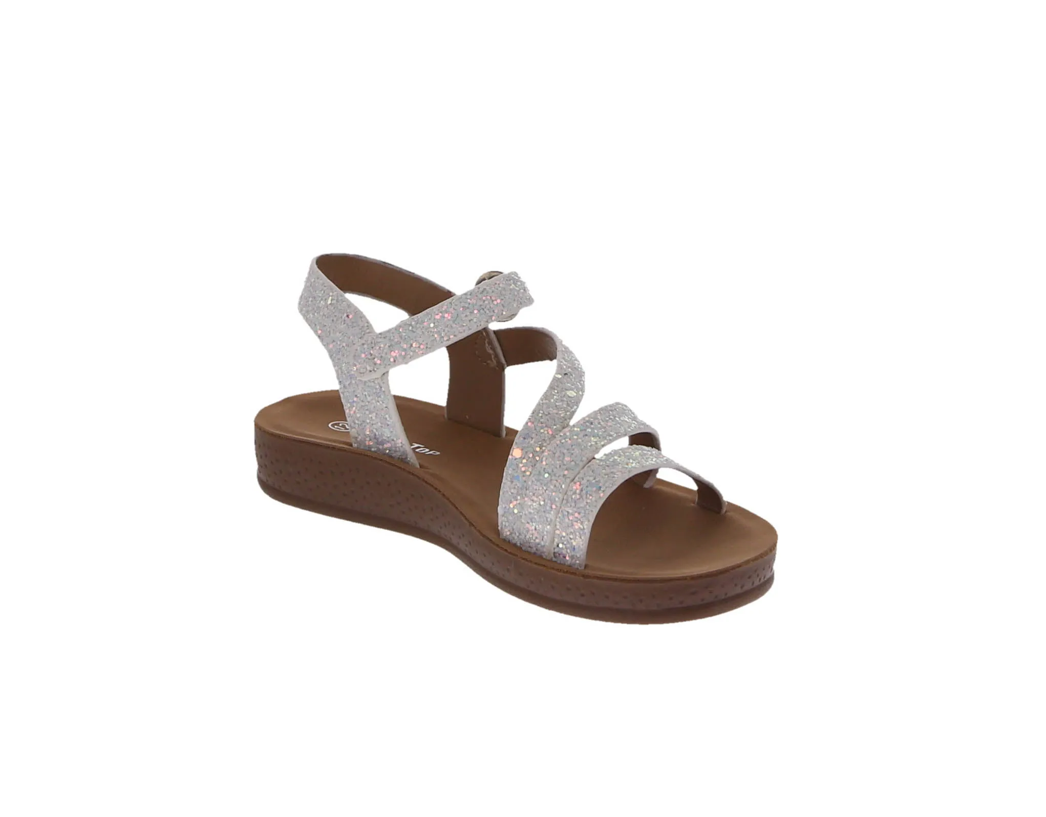 KID'S SHOES WHITE GLITTER SANDALS FAITH-5K