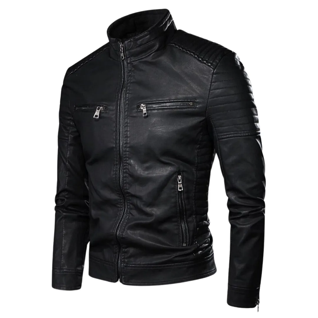 Leather Slim Vintage Jacket