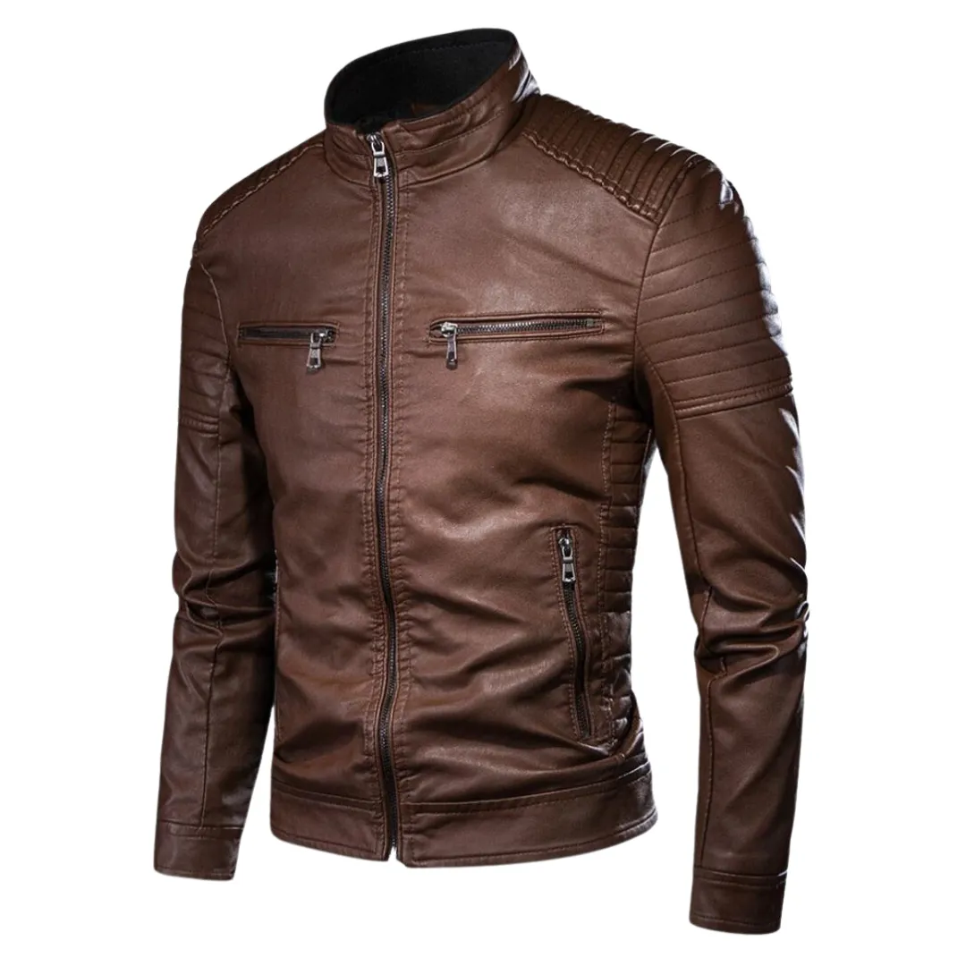 Leather Slim Vintage Jacket
