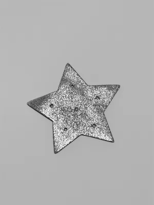 Leather Star Earring Holder - Silver