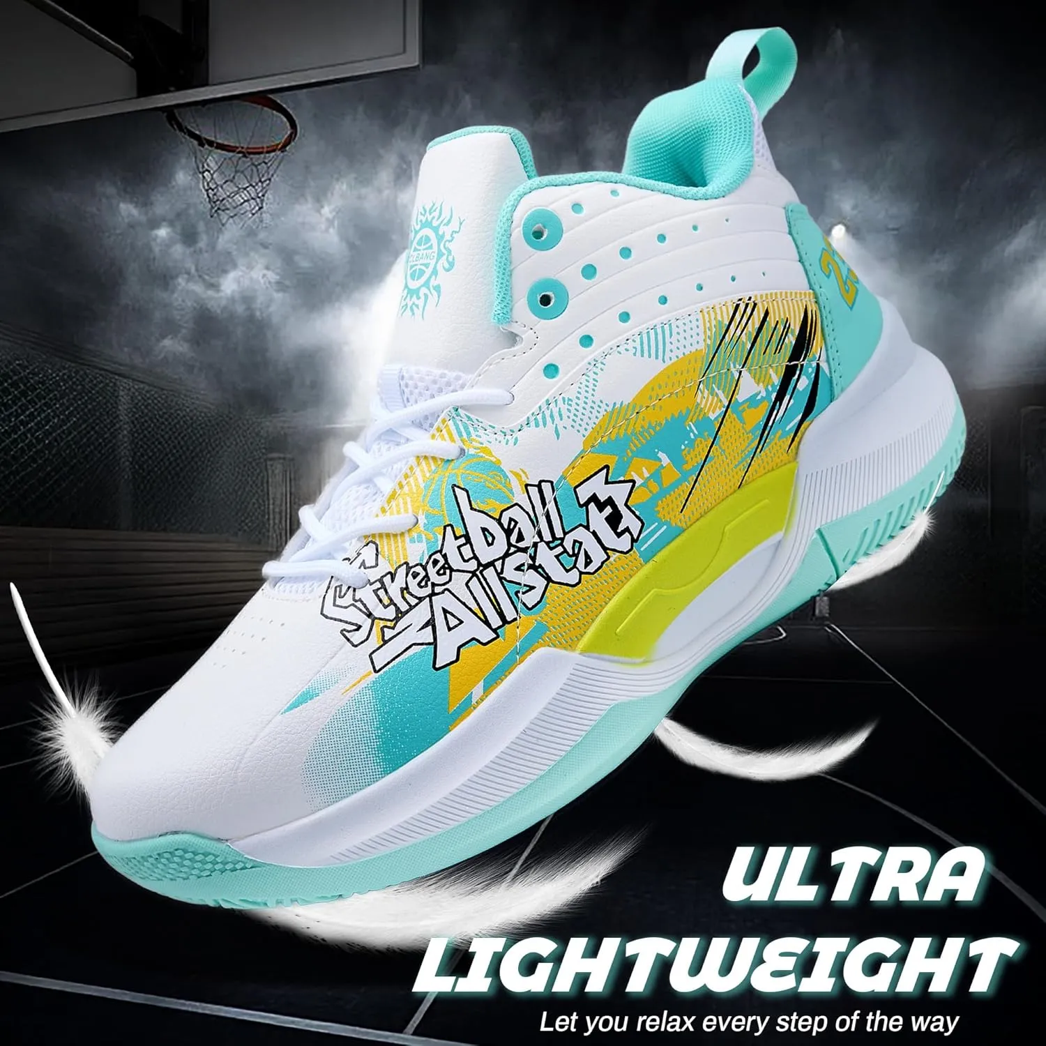 Men's Basketball Shoes Fashionable Multifunctional Outdoor Shoes Lightweight Wear-Resistant Shock-Absorbing Training Shoes Running Shoes
