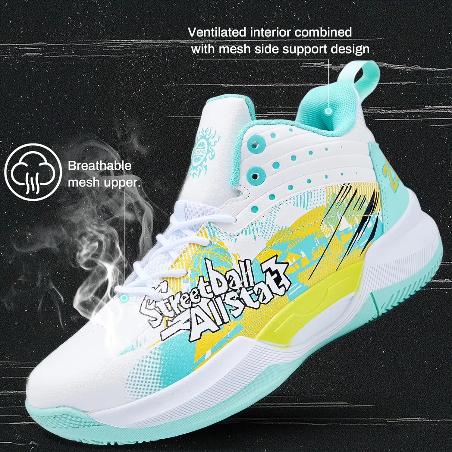 Men's Basketball Shoes Fashionable Multifunctional Outdoor Shoes Lightweight Wear-Resistant Shock-Absorbing Training Shoes Running Shoes
