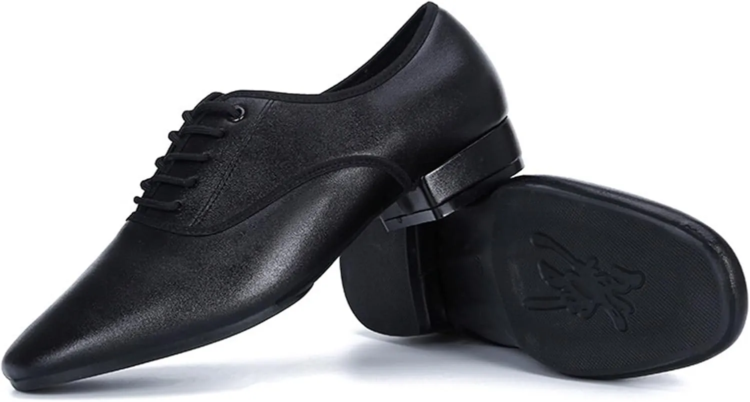 Men's Latin Dance Shoes Modern Dance Shoes Men Ballroom Dancing Soft Rubber Sole Suede Sole Optional Large Size Male Jazz Latin Shoes Tango(Rubber sole,40)