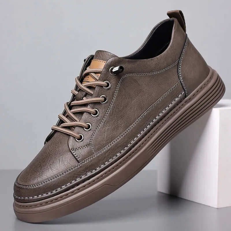 Men's Premium Leather Sneakers with Elastic Band