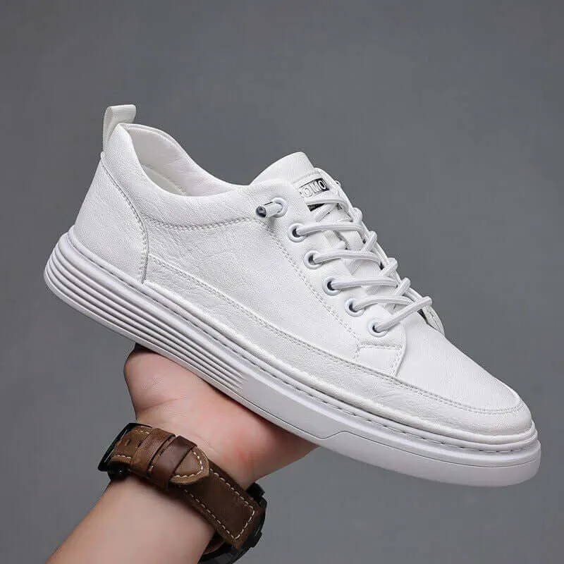 Men's Premium Leather Sneakers with Elastic Band