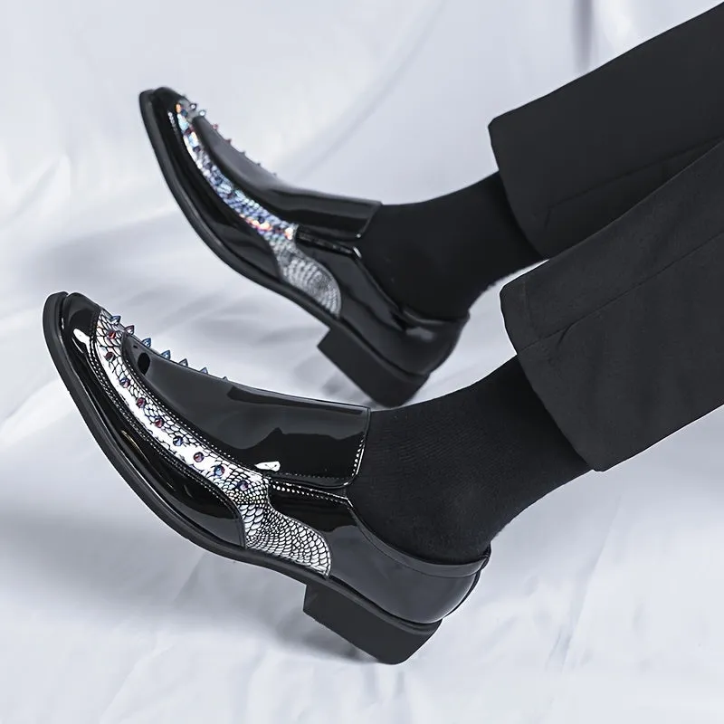 Men's Stylish Rivet Pointed Toe Casino Night Dress Shoes