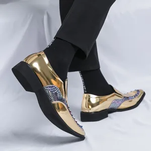 Men's Stylish Rivet Pointed Toe Casino Night Dress Shoes